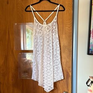 BECCA Swim White Coverup Lace Crochet Dress